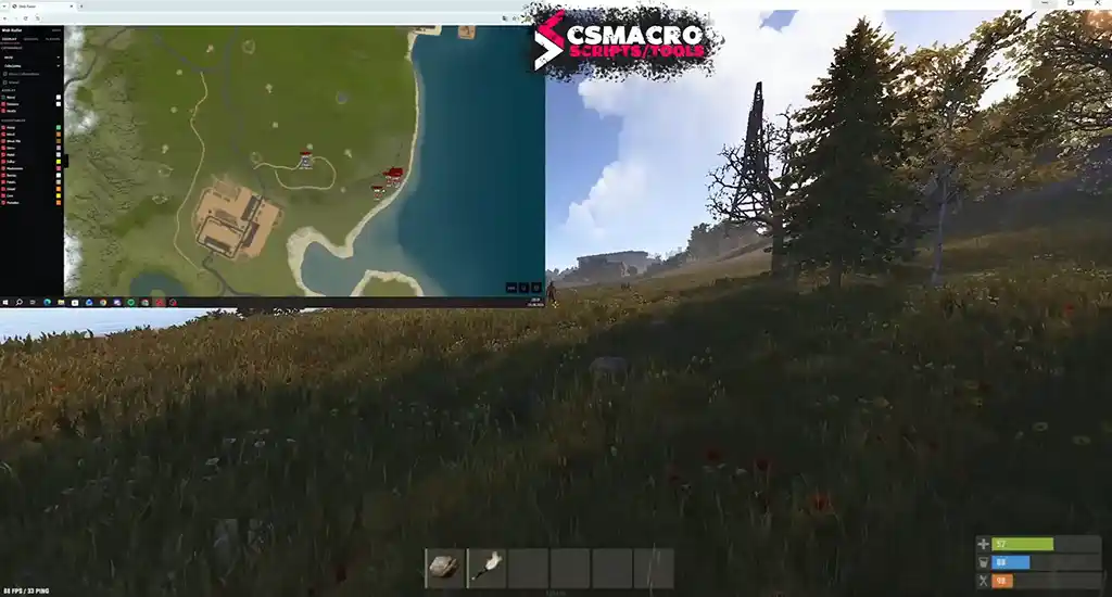 Rust Web Radar live browser map with real-time player tracking