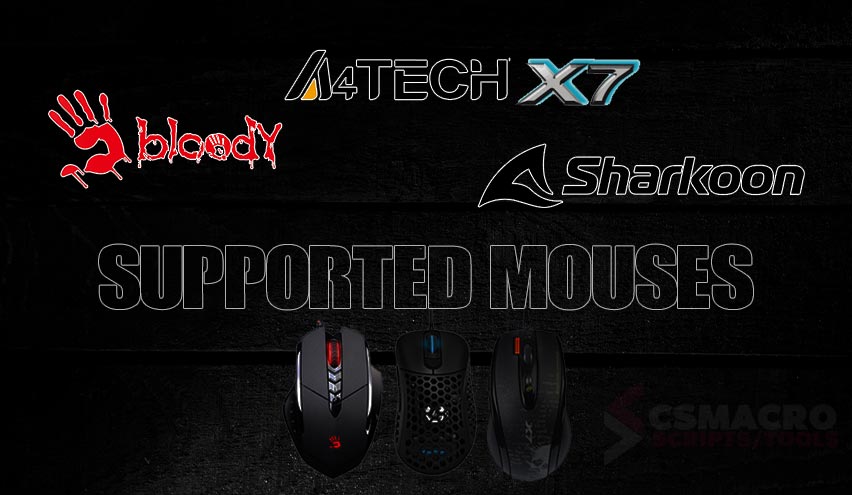 A4tech X7 Bloody Sharkoon Supported Mouses Mices For No Recoil Macro Scripts
