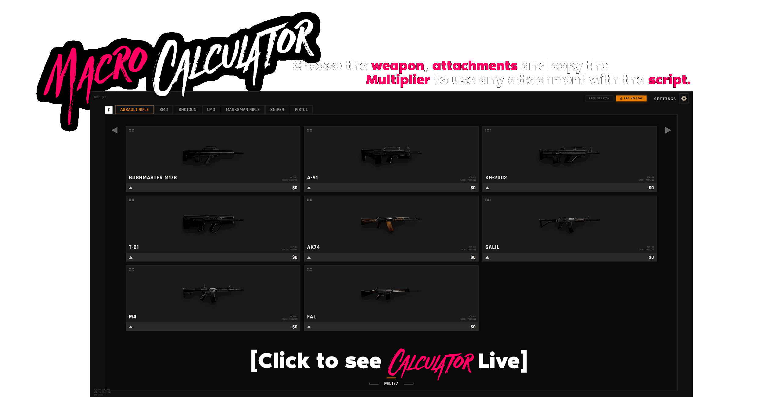 Wardogs No Recoil Macro Calculator